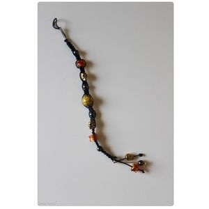 Gold Skull hair wrap macrame